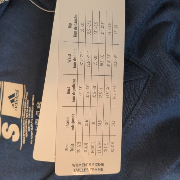 New Ladies Adidas Navy Blue Top Size S - Picture 3 of 3